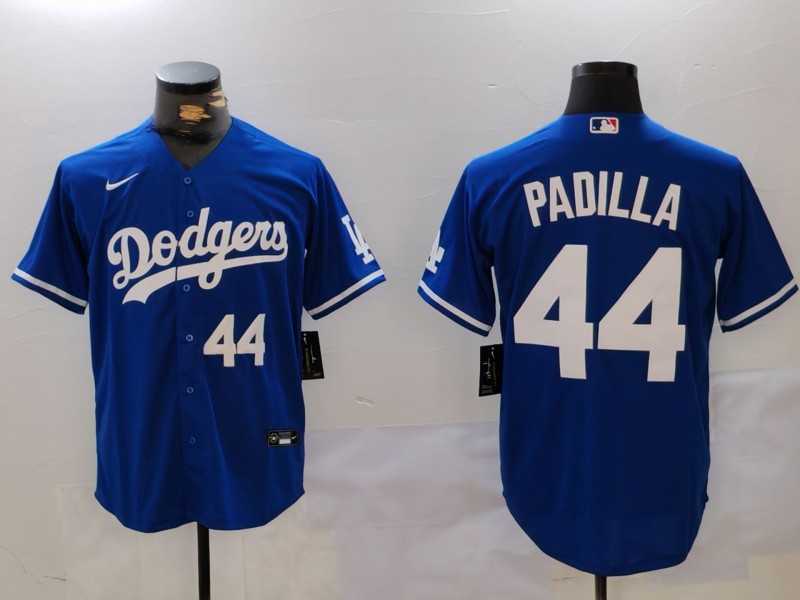 Mens Los Angeles Dodgers #44 Vicente Padilla Number Blue Cool Base Stitched Jerseys